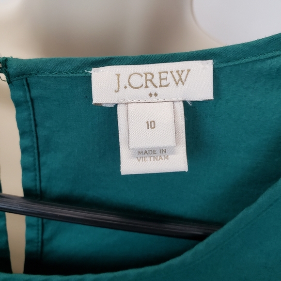 J. Crew Ruffle Bell Sleeve Blouse green size 10 - Picture 5 of 8